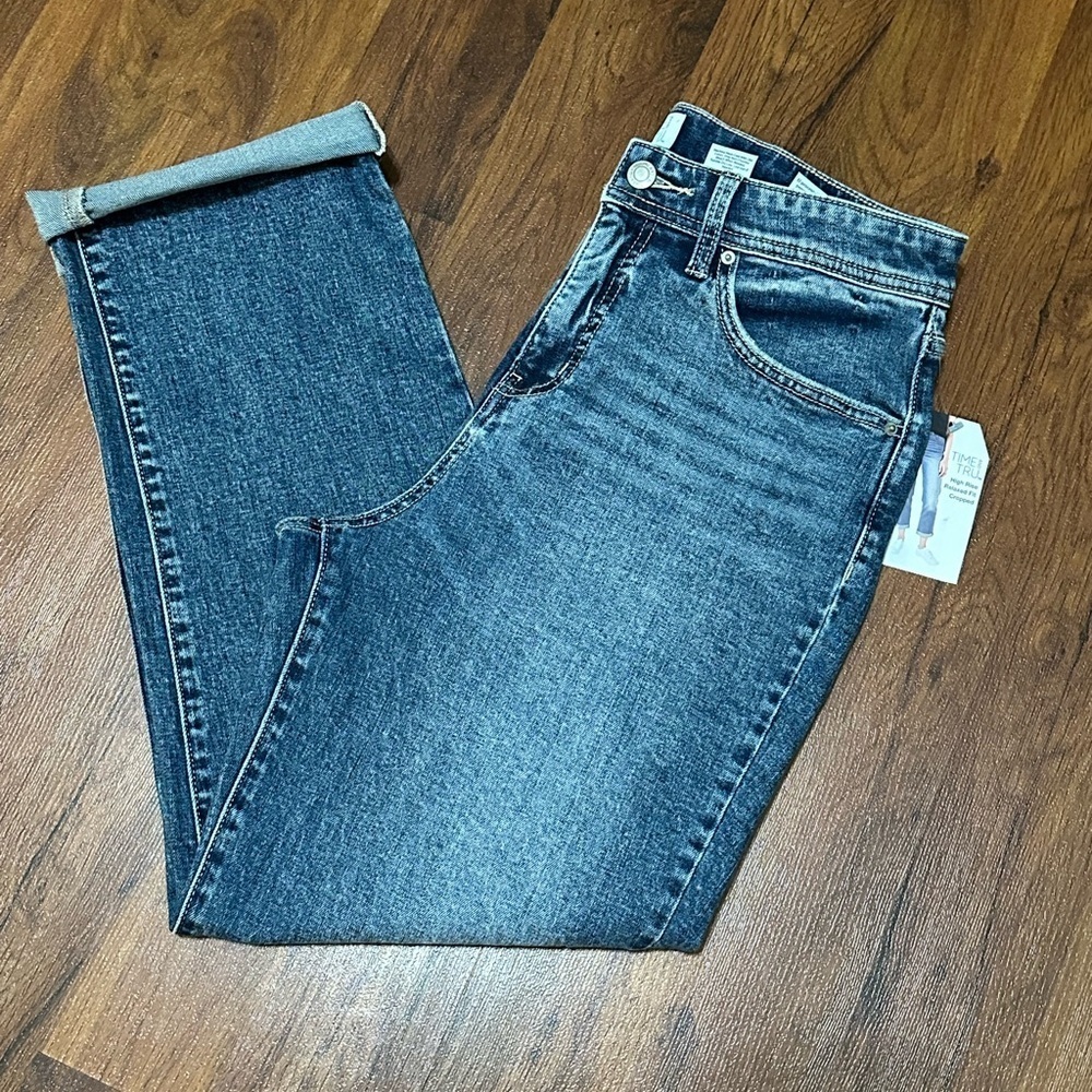 Time and Tru Women's Boyfriend Jeans in Blue - Picture 4 of 9
